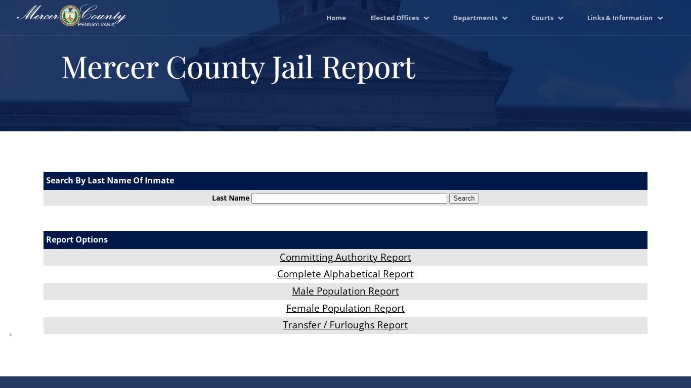 Mercer County Jail Report - Mercer County, Pennsylvania